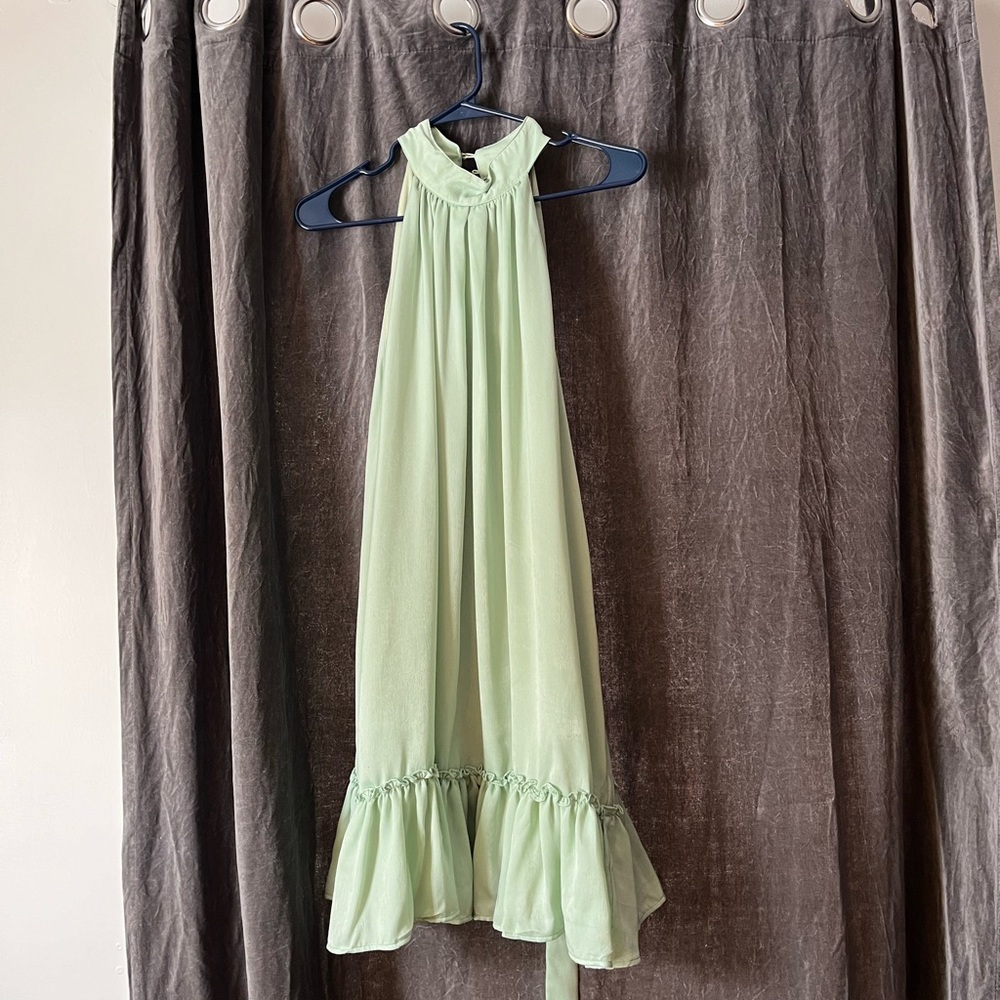 Shinestar Light Green Halter Dress